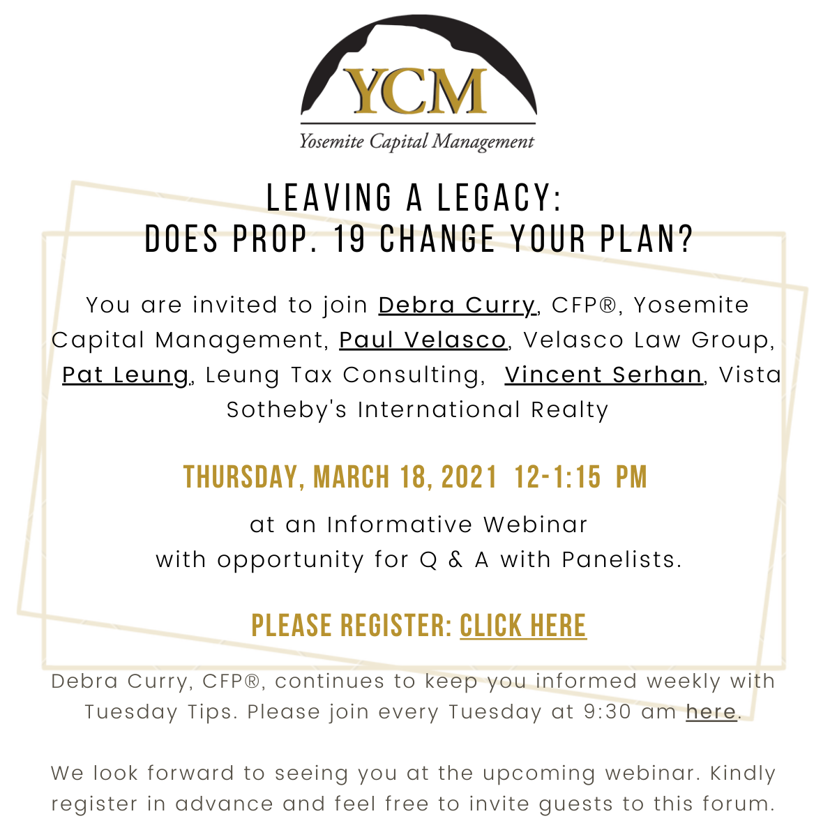 Leaving a Legacy; Will Prop. 19 Change your Plan?